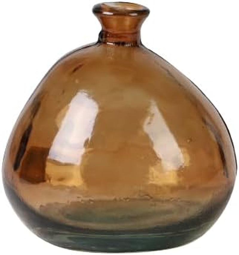 Natural Living Vase Mila 2L Amber Made of Recycled Glass Diameter 17 Cm X Height 18 Cm