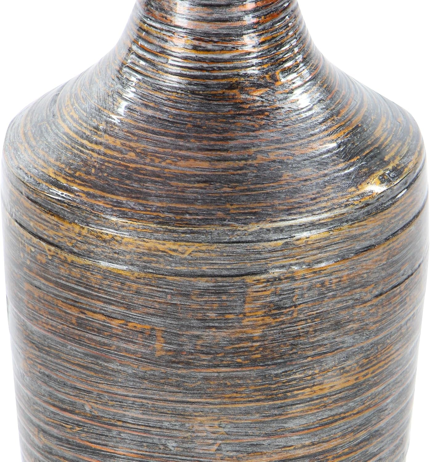 Bamboo Wood Decorative Vase Tall Floor Centerpiece Vase with Lacquer, Vase for Home Decoration 8" X 8" X 23", Dark Brown