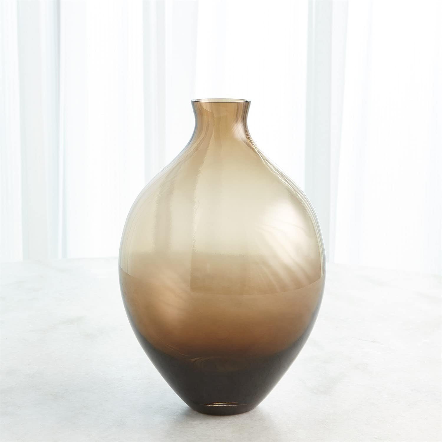 ~Amphora Glass Vase-Topaz-Sm