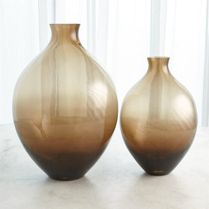 ~Amphora Glass Vase-Topaz-Sm