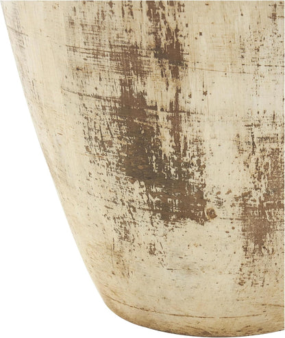 Ceramic Decorative Vase Antique Style Distressed Centerpiece Vase, Flower Vase for Home Decoration 10" X 10" X 22", Brown