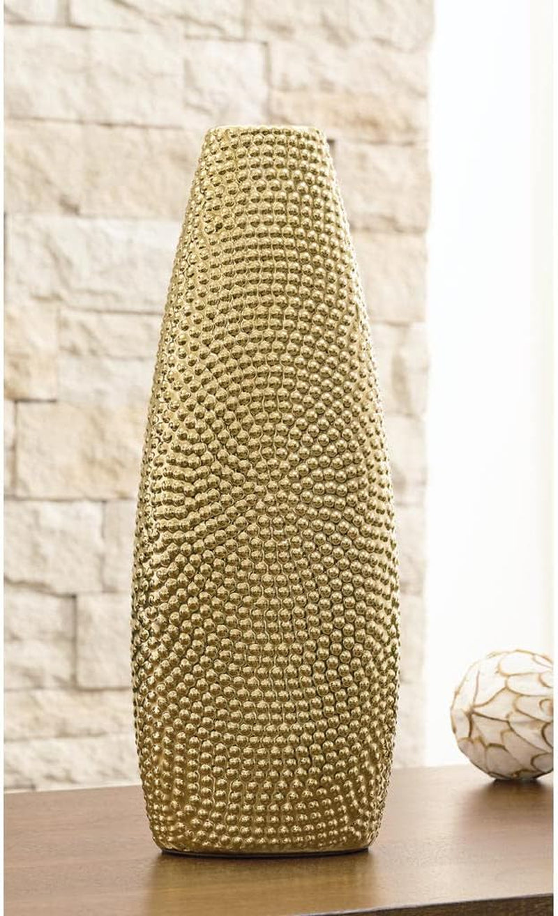 Efim Large Contemporary Ceramic Vase, Metallic