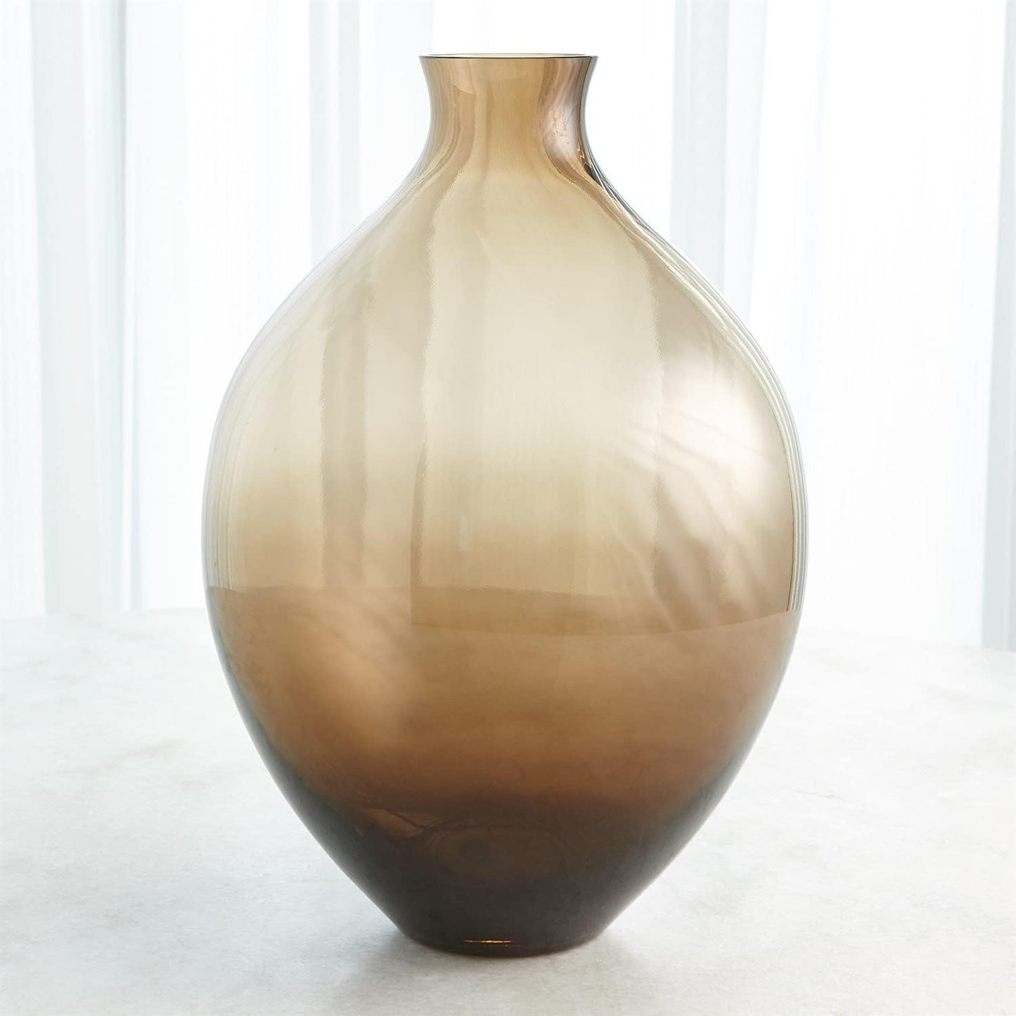 ~Amphora Glass Vase-Topaz-Sm