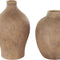 Ceramic Vase Antique Style Textured, Set of 2 10", 8" H, Copper